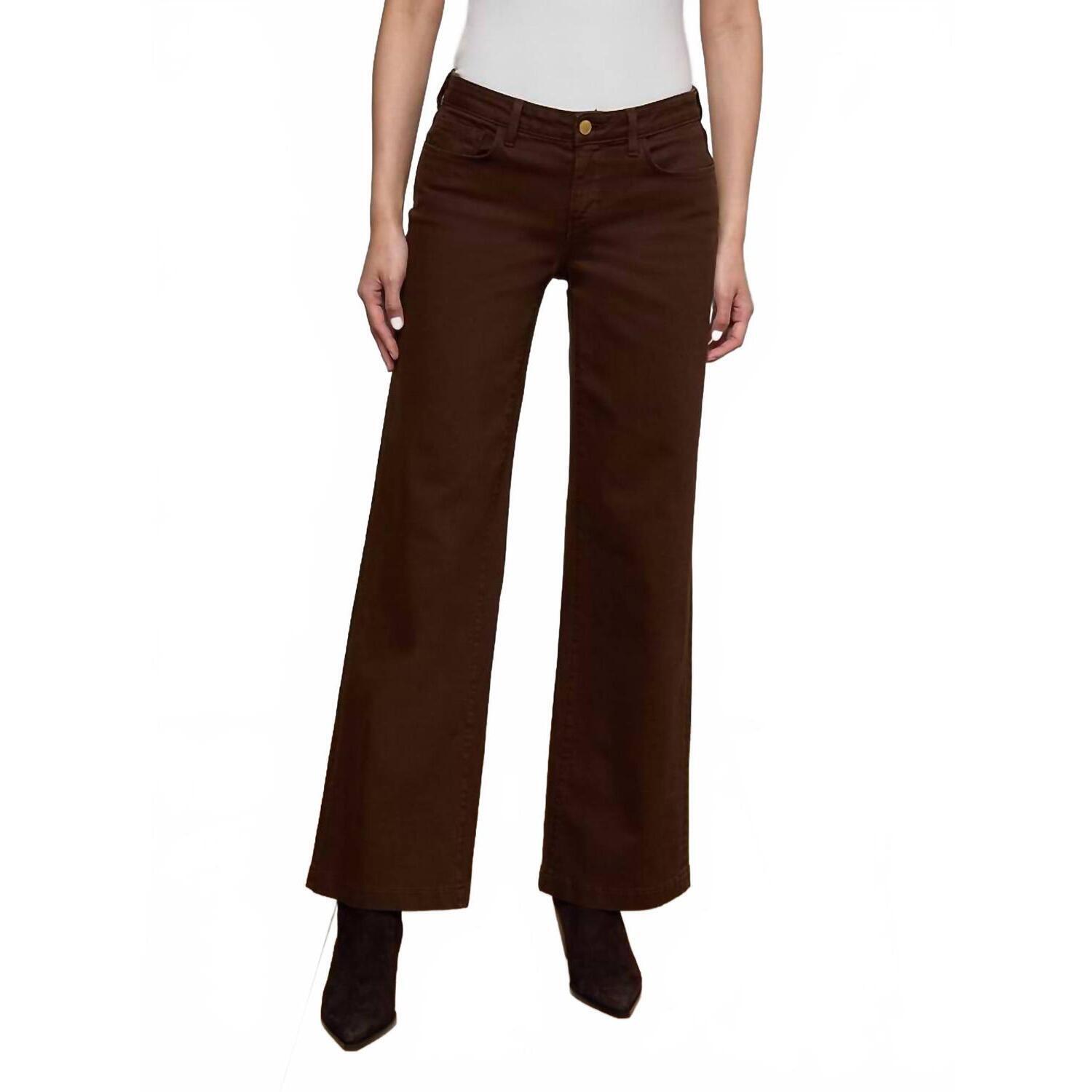 New L'agence Joanne Low-Rise Wide-Leg Jean In Brown